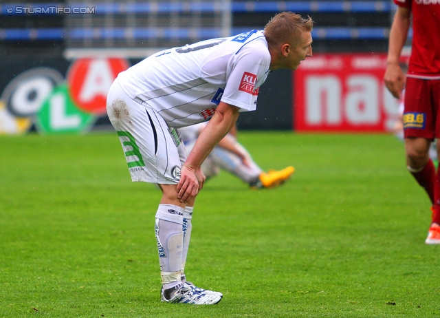 Admira Wacker - Sturm Graz
Oesterreichische Fussball Bundesliga, 33. Runde, FC Admira Wacker Moedling - SK Sturm Graz, Stadion Suedstadt Maria Enzersdorf, 11.05.2013. 

Foto zeigt Matthias Koch (Sturm)
Schlüsselwörter: enttaeuschung