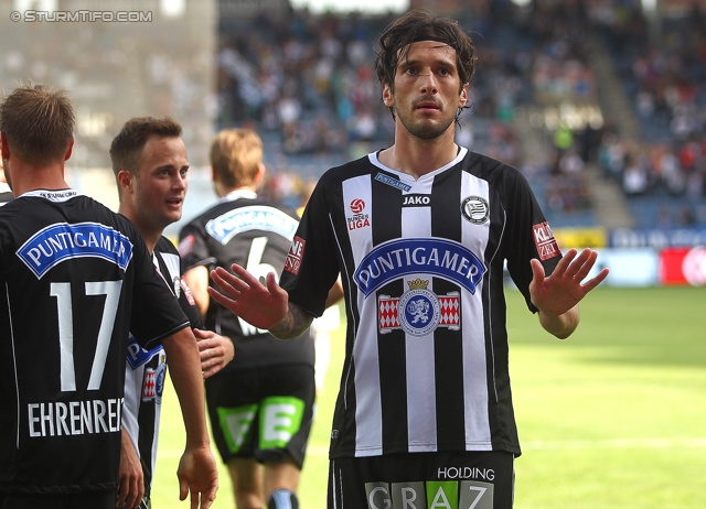 Sturm Graz - Ried
Oesterreichische Fussball Bundesliga, 34. Runde, SK Sturm Graz - SV Ried, Stadion Liebenau Graz, 19.05.2013. 

Foto zeigt Martin Ehrenreich (Sturm), Christian Klem (Sturm) und Nikola Vujadinovic (Sturm)
Schlüsselwörter: torjubel