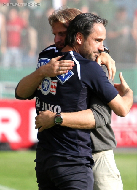 Sturm Graz - Ried
Oesterreichische Fussball Bundesliga, 34. Runde, SK Sturm Graz - SV Ried, Stadion Liebenau Graz, 19.05.2013. 

Foto zeigt Markus Schopp (Cheftrainer Sturm) und Guenther Neukirchner (Co-Trainer Sturm)
