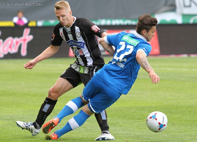 Sturm Graz - Wr. Neustadt
Oesterreichische Fussball Bundesliga, 36. Runde, SK Sturm Graz - SC Wiener Neustadt, Stadion Liebenau Graz, 26.05.2013. 

Foto zeigt Matthias Koch (Sturm) und Christoph Martschinko (Wr. Neustadt)
