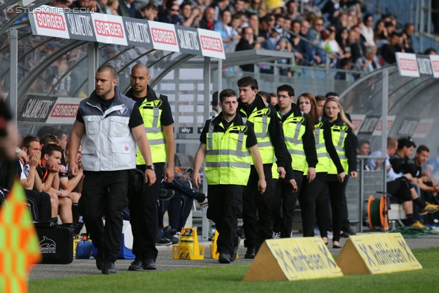 Sturm Graz - Wr. Neustadt
Oesterreichische Fussball Bundesliga, 36. Runde, SK Sturm Graz - SC Wiener Neustadt, Stadion Liebenau Graz, 26.05.2013. 

Foto zeigt Security
