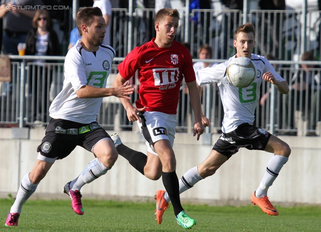 Sturm Amateure - St. Florian
Regionalliga Mitte, 30. Runde,  Sturm Graz Amateure - Union St. Florian, Trainingszentrum Messendorf, 01.06.2013. 

Foto zeigt David Schloffer (Sturm Amateure) und David Schnaderbeck (Sturm Amateure)
