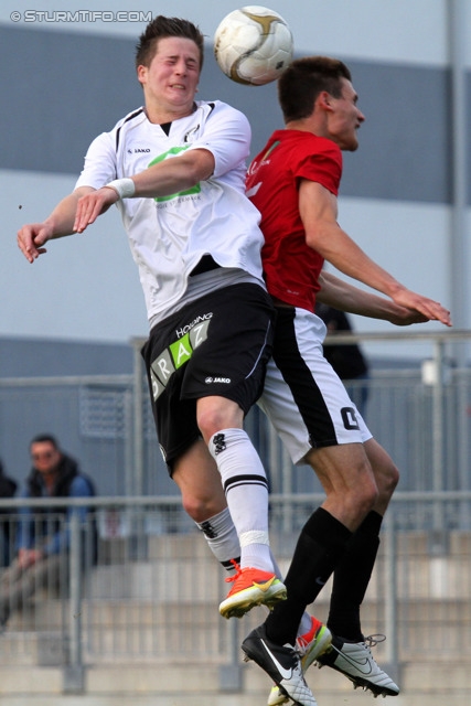 Sturm Amateure - St. Florian
Regionalliga Mitte, 30. Runde,  Sturm Graz Amateure - Union St. Florian, Trainingszentrum Messendorf, 01.06.2013. 

Foto zeigt Alexander Rother (Sturm Amateure) und Dominic Winkler (St. Florian)
Schlüsselwörter: kopfball