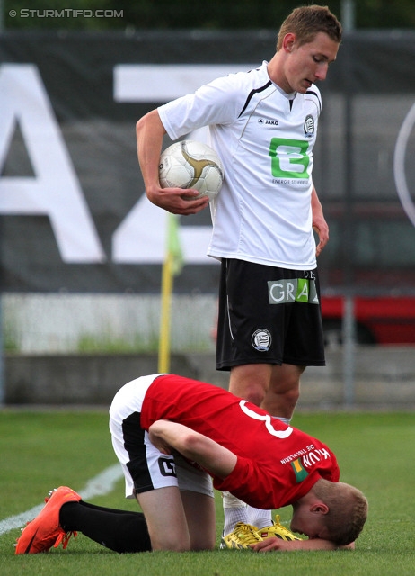 Sturm Amateure - St. Florian
Regionalliga Mitte, 30. Runde,  Sturm Graz Amateure - Union St. Florian, Trainingszentrum Messendorf, 01.06.2013. 

Foto zeigtFlorian Sittsam (Sturm Amateure) und Michael Ortner (St. Florian)
Schlüsselwörter: foul