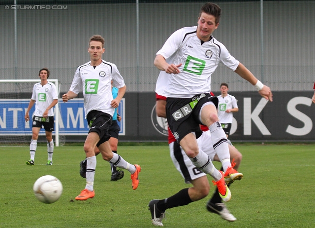 Sturm Amateure - St. Florian
Regionalliga Mitte, 30. Runde,  Sturm Graz Amateure - Union St. Florian, Trainingszentrum Messendorf, 01.06.2013. 

Foto zeigt David Schnaderbeck (Sturm Amateure) und Alexander Rother (Sturm Amateure)
