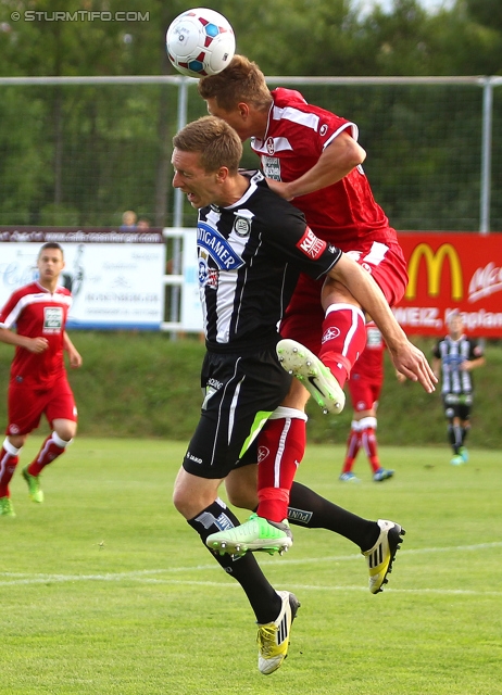 Sturm Graz - Kaiserslautern
Testspiel,  SK Sturm Graz - 1. FC Kaiserslautern, Arena Kumberg, 05.07.2013. 

Foto zeigt Robert Beric (Sturm)
Schlüsselwörter: foul kopfball