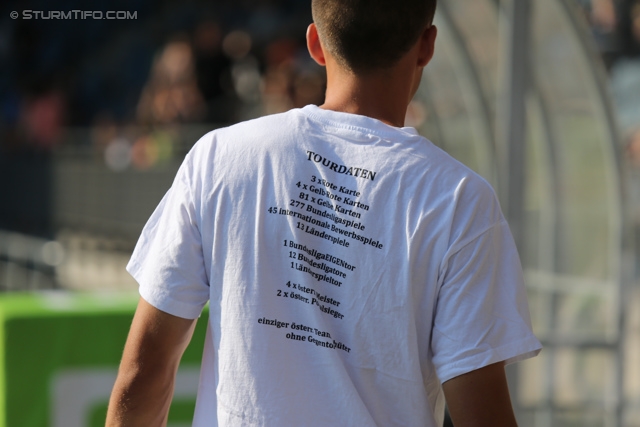 Sturm Graz - Paris SG
Testspiel,  SK Sturm Graz - Paris Saint Germain, Stadion Liebenau Graz, 09.07.2013. 

Foto zeigt ein T-Shirt fuer Ferdinand Feldhofer (Sturm) 

