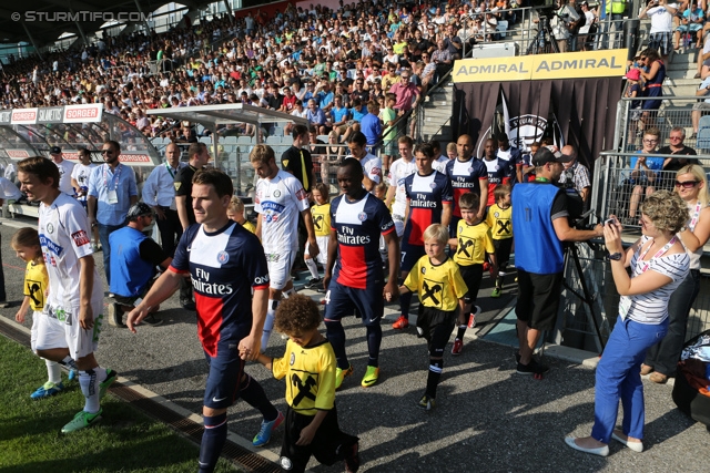 Sturm Graz - Paris SG
Testspiel,  SK Sturm Graz - Paris Saint Germain, Stadion Liebenau Graz, 09.07.2013. 

Foto zeigt die Mannschaft von Sturm und die Mannschaft von Paris SG
