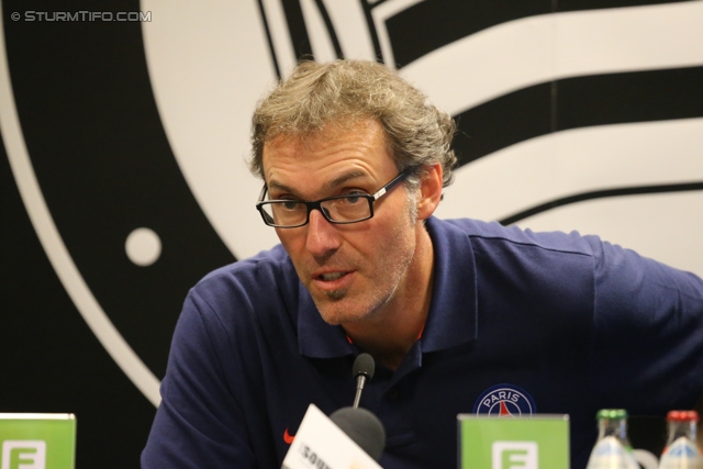 Sturm Graz - Paris SG
Testspiel,  SK Sturm Graz - Paris Saint Germain, Stadion Liebenau Graz, 09.07.2013. 

Foto zeigt Laurent Blanc (Cheftrainer Paris SG) bei der Pressekonferenz
