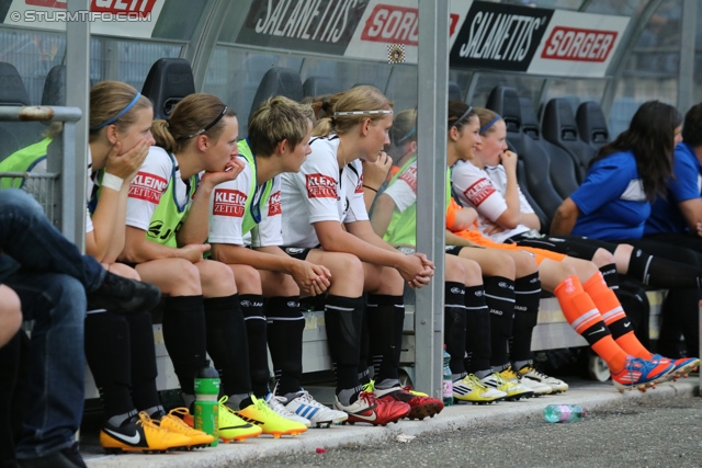 Sturm Damen - ZNK Maribor
Testspiel,  SK Sturm Damen - ZNK Maribor, Stadion Liebenau Graz, 09.07.2013. 

Foto zeigt die Ersatzbank der Sturm Damen
