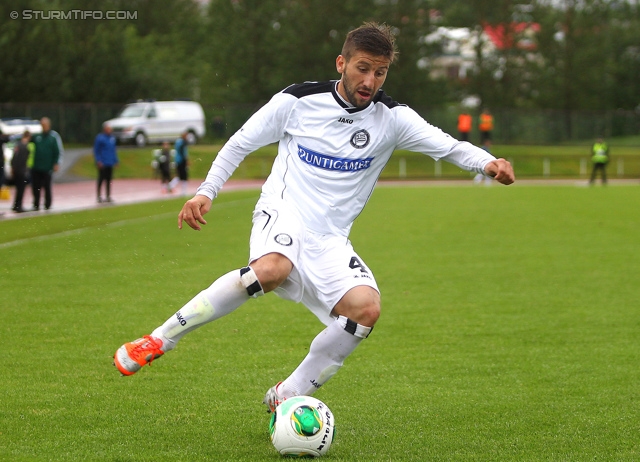 Breidablik - Sturm Graz
UEFA Europa League Qualifikation 2. Runde, FC Breidablik Kopavagur - SK Sturm Graz, Stadion Kopavogsvollur, 18.07.2013. 

Foto zeigt Aleksandar Todorovski (Sturm)
