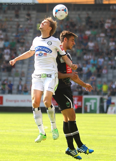 Wacker Innsbruck - Sturm Graz
Oesterreichische Fussball Bundesliga, 1. Runde, FC Wacker Innsbruck - SK Sturm Graz, Tivoli Neu Innsbruck, 21.07.2013. 

Foto zeigt Andreas Hoelzl (Sturm)
Schlüsselwörter: kopfball