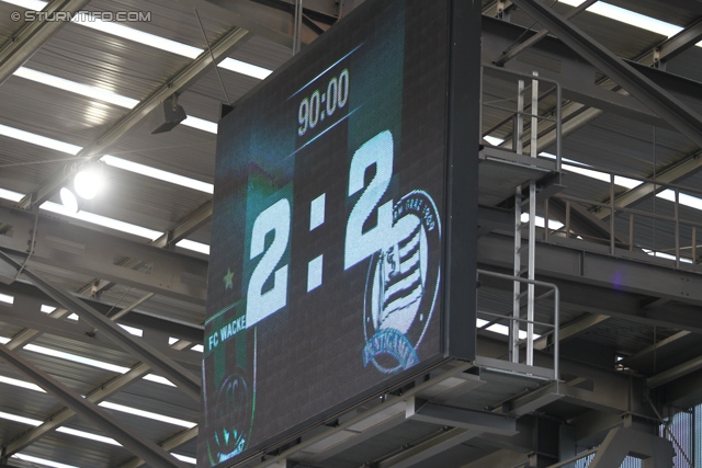 Wacker Innsbruck - Sturm Graz
Oesterreichische Fussball Bundesliga, 1. Runde, FC Wacker Innsbruck - SK Sturm Graz, Tivoli Neu Innsbruck, 21.07.2013. 

Foto zeigt die Anzeigetafel
