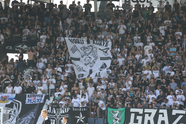 Sturm Graz - Breidablik
UEFA Europa League Qualifikation 2. Runde, SK Sturm Graz -  FC Breidablik Kopavagur, Stadion Liebenau Graz, 25.07.2013. 

Foto zeigt Fans von Sturm
