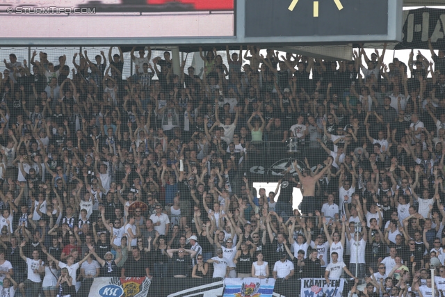 Sturm Graz - Breidablik
UEFA Europa League Qualifikation 2. Runde, SK Sturm Graz -  FC Breidablik Kopavagur, Stadion Liebenau Graz, 25.07.2013. 

Foto zeigt Fans von Sturm
