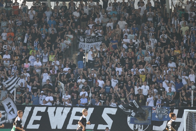 Sturm Graz - Breidablik
UEFA Europa League Qualifikation 2. Runde, SK Sturm Graz -  FC Breidablik Kopavagur, Stadion Liebenau Graz, 25.07.2013. 

Foto zeigt Fans von Sturm
