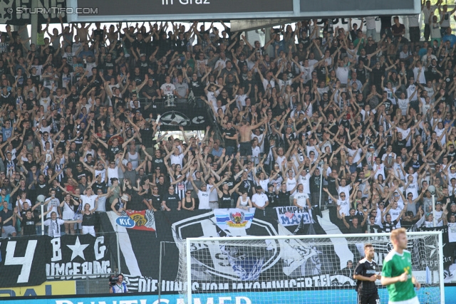 Sturm Graz - Breidablik
UEFA Europa League Qualifikation 2. Runde, SK Sturm Graz -  FC Breidablik Kopavagur, Stadion Liebenau Graz, 25.07.2013. 

Foto zeigt Fans von Sturm
