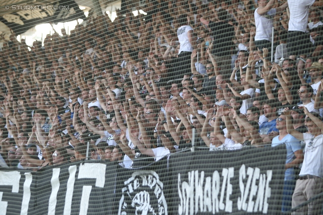 Sturm Graz - Breidablik
UEFA Europa League Qualifikation 2. Runde, SK Sturm Graz -  FC Breidablik Kopavagur, Stadion Liebenau Graz, 25.07.2013. 

Foto zeigt Fans von Sturm
