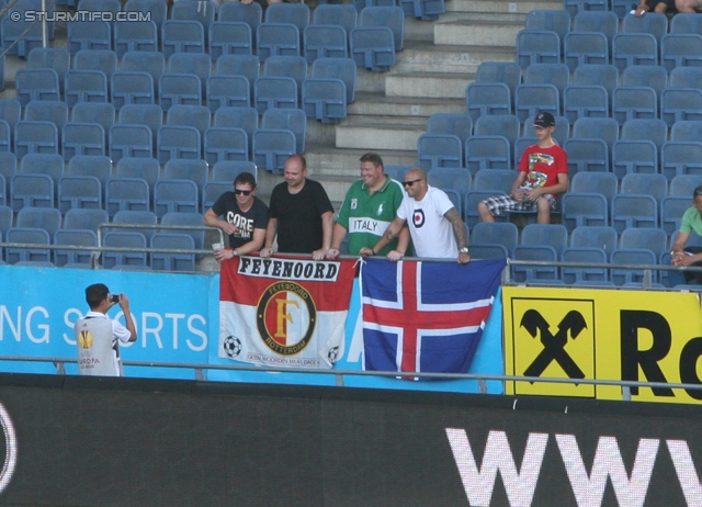 Sturm Graz - Breidablik
UEFA Europa League Qualifikation 2. Runde, SK Sturm Graz -  FC Breidablik Kopavagur, Stadion Liebenau Graz, 25.07.2013. 

Foto zeigt Fans von Breidablik
