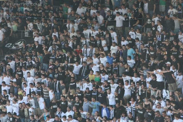 Sturm Graz - Breidablik
UEFA Europa League Qualifikation 2. Runde, SK Sturm Graz -  FC Breidablik Kopavagur, Stadion Liebenau Graz, 25.07.2013. 

Foto zeigt Fans von Sturm
