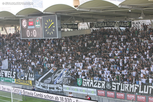 Sturm Graz - Breidablik
UEFA Europa League Qualifikation 2. Runde, SK Sturm Graz -  FC Breidablik Kopavagur, Stadion Liebenau Graz, 25.07.2013. 

Foto zeigt Fans von Sturm
