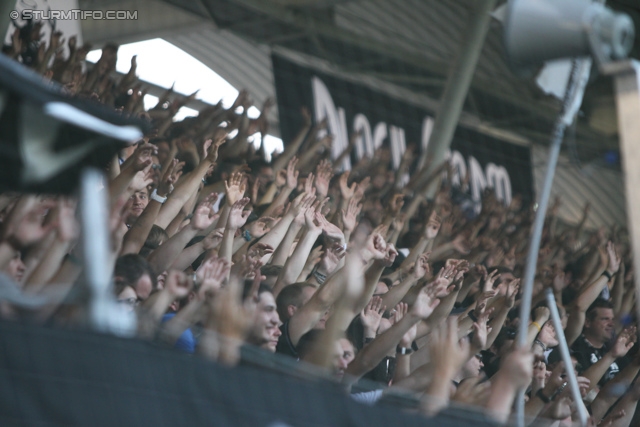 Sturm Graz - Breidablik
UEFA Europa League Qualifikation 2. Runde, SK Sturm Graz -  FC Breidablik Kopavagur, Stadion Liebenau Graz, 25.07.2013. 

Foto zeigt Fans von Sturm
