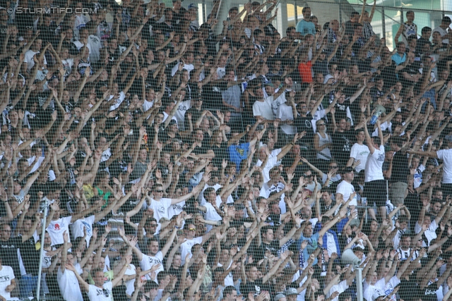 Sturm Graz - Breidablik
UEFA Europa League Qualifikation 2. Runde, SK Sturm Graz -  FC Breidablik Kopavagur, Stadion Liebenau Graz, 25.07.2013. 

Foto zeigt Fans von Sturm
