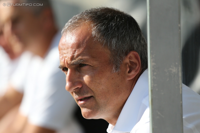 Sturm Graz - Breidablik
UEFA Europa League Qualifikation 2. Runde, SK Sturm Graz -  FC Breidablik Kopavagur, Stadion Liebenau Graz, 25.07.2013. 

Foto zeigt Darko Milanic (Cheftrainer Sturm)
