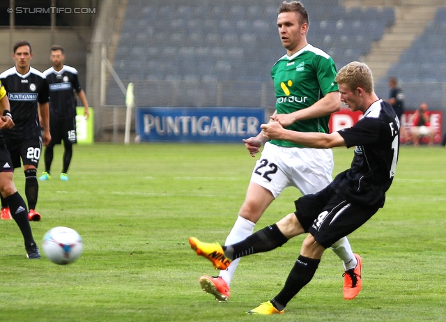 Sturm Graz - Breidablik
UEFA Europa League Qualifikation 2. Runde, SK Sturm Graz -  FC Breidablik Kopavagur, Stadion Liebenau Graz, 25.07.2013. 

Foto zeigt Florian Kainz (Sturm)
