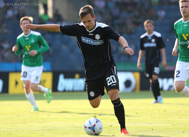 Sturm Graz - Breidablik
UEFA Europa League Qualifikation 2. Runde, SK Sturm Graz -  FC Breidablik Kopavagur, Stadion Liebenau Graz, 25.07.2013. 

Foto zeigt Daniel Offenbacher (Sturm)
