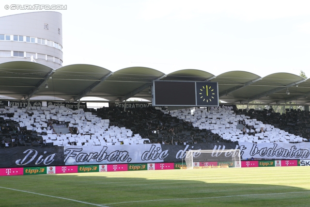 Sturm Graz - Groedig
Oesterreichische Fussball Bundesliga, 2. Runde, SK Sturm Graz - SV Groedig, Stadion Liebenau Graz, 28.07.2013. 

Foto zeigt Fans von Sturm mit einer Choreografie
