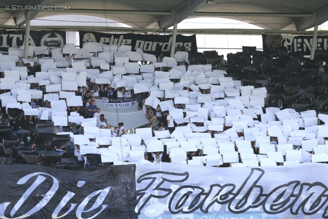 Sturm Graz - Groedig
Oesterreichische Fussball Bundesliga, 2. Runde, SK Sturm Graz - SV Groedig, Stadion Liebenau Graz, 28.07.2013. 

Foto zeigt Fans von Sturm mit einer Choreografie
