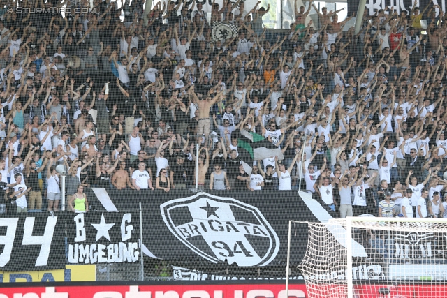 Sturm Graz - Groedig
Oesterreichische Fussball Bundesliga, 2. Runde, SK Sturm Graz - SV Groedig, Stadion Liebenau Graz, 28.07.2013. 

Foto zeigt Fans von Sturm
