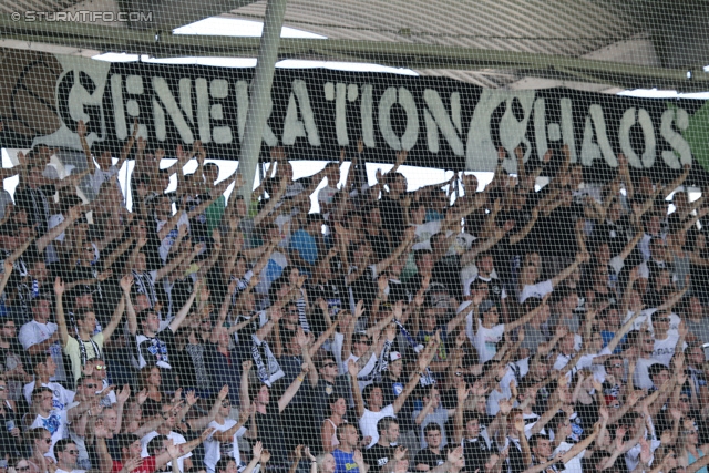 Sturm Graz - Groedig
Oesterreichische Fussball Bundesliga, 2. Runde, SK Sturm Graz - SV Groedig, Stadion Liebenau Graz, 28.07.2013. 

Foto zeigt Fans von Sturm
