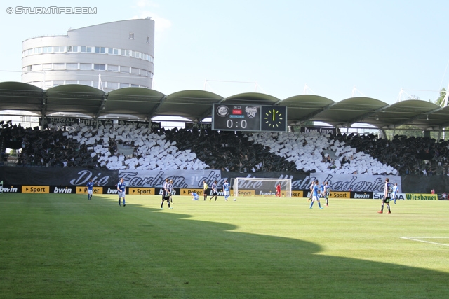 Sturm Graz - Groedig
Oesterreichische Fussball Bundesliga, 2. Runde, SK Sturm Graz - SV Groedig, Stadion Liebenau Graz, 28.07.2013. 

Foto zeigt Fans von Sturm mit einer Choreografie
