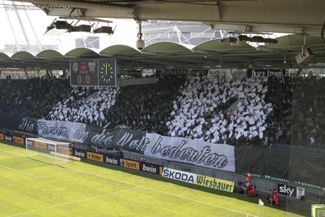 Sturm Graz - Groedig
Oesterreichische Fussball Bundesliga, 2. Runde, SK Sturm Graz - SV Groedig, Stadion Liebenau Graz, 28.07.2013. 

Foto zeigt Fans von Sturm mit einer Choreografie
