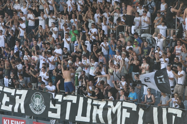 Sturm Graz - Groedig
Oesterreichische Fussball Bundesliga, 2. Runde, SK Sturm Graz - SV Groedig, Stadion Liebenau Graz, 28.07.2013. 

Foto zeigt Fans von Sturm
