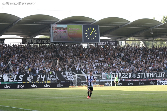 Sturm Graz - Groedig
Oesterreichische Fussball Bundesliga, 2. Runde, SK Sturm Graz - SV Groedig, Stadion Liebenau Graz, 28.07.2013. 

Foto zeigt Fans von Sturm
