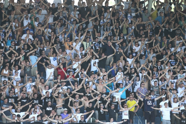 Sturm Graz - Groedig
Oesterreichische Fussball Bundesliga, 2. Runde, SK Sturm Graz - SV Groedig, Stadion Liebenau Graz, 28.07.2013. 

Foto zeigt Fans von Sturm
