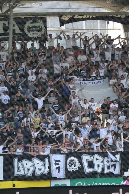 Sturm Graz - Groedig
Oesterreichische Fussball Bundesliga, 2. Runde, SK Sturm Graz - SV Groedig, Stadion Liebenau Graz, 28.07.2013. 

Foto zeigt Fans von Sturm
