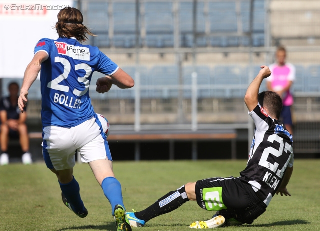 Sturm Graz - Groedig
Oesterreichische Fussball Bundesliga, 2. Runde, SK Sturm Graz - SV Groedig, Stadion Liebenau Graz, 28.07.2013. 

Foto zeigt Sascha Boller (Groedig) und Christian Klem (Sturm)
