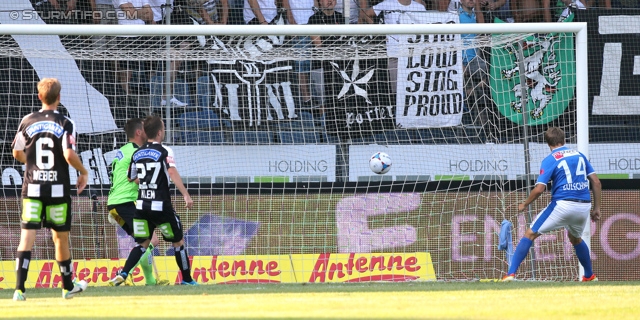 Sturm Graz - Groedig
Oesterreichische Fussball Bundesliga, 2. Runde, SK Sturm Graz - SV Groedig, Stadion Liebenau Graz, 28.07.2013. 

Foto zeigt Manuel Weber (Sturm), Christian Gratzei (Sturm), Christian Klem (Sturm) und Philipp Zulechner (Groedig)
Schlüsselwörter: tor