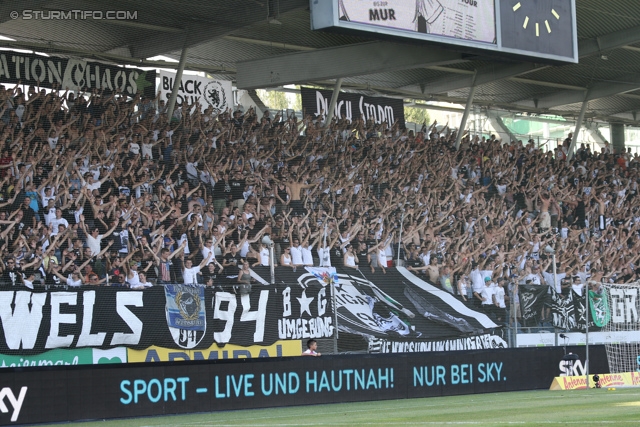 Sturm Graz - Rapid Wien
Oesterreichische Fussball Bundesliga, 3. Runde, SK Sturm Graz - SK Rapid Wien, Stadion Liebenau Graz, 04.08.2013. 

Foto zeigt Fans von Sturm
