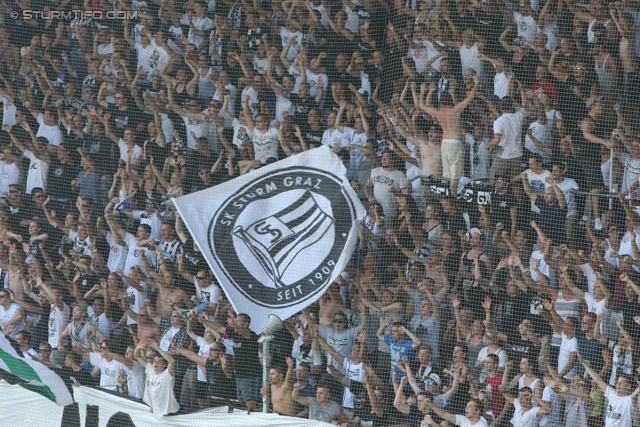 Sturm Graz - Rapid Wien
Oesterreichische Fussball Bundesliga, 3. Runde, SK Sturm Graz - SK Rapid Wien, Stadion Liebenau Graz, 04.08.2013. 

Foto zeigt Fans von Sturm
