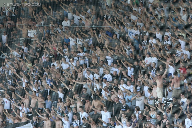 Sturm Graz - Rapid Wien
Oesterreichische Fussball Bundesliga, 3. Runde, SK Sturm Graz - SK Rapid Wien, Stadion Liebenau Graz, 04.08.2013. 

Foto zeigt Fans von Sturm
