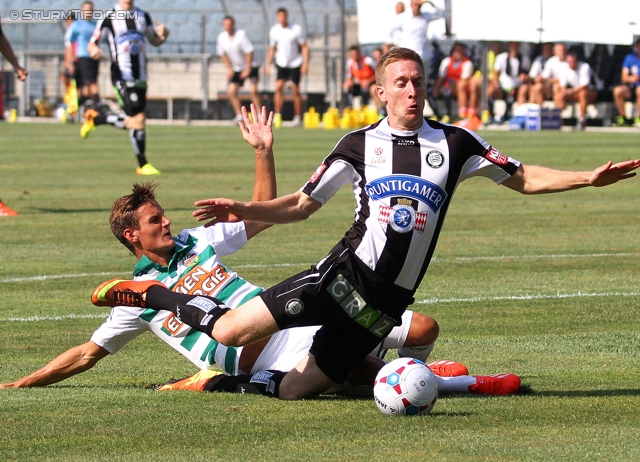 Sturm Graz - Rapid Wien
Oesterreichische Fussball Bundesliga, 3. Runde, SK Sturm Graz - SK Rapid Wien, Stadion Liebenau Graz, 04.08.2013. 

Foto zeigt Robert Beric (Sturm)
Schlüsselwörter: foul