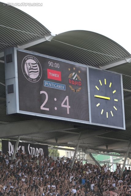 Sturm Graz - Rapid Wien
Oesterreichische Fussball Bundesliga, 3. Runde, SK Sturm Graz - SK Rapid Wien, Stadion Liebenau Graz, 04.08.2013. 

Foto zeigt die Anzeigetafel
