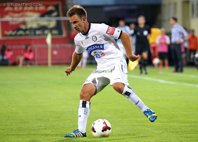 Admira Wacker - Sturm Graz
Oesterreichische Fussball Bundesliga, 4. Runde, FC Admira Wacker Moedling - SK Sturm Graz, Stadion Suedstadt Maria Enzersdorf, 10.08.2013. 

Foto zeigt Tobias Kainz (Sturm)
