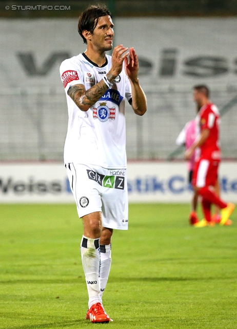 Admira Wacker - Sturm Graz
Oesterreichische Fussball Bundesliga, 4. Runde, FC Admira Wacker Moedling - SK Sturm Graz, Stadion Suedstadt Maria Enzersdorf, 10.08.2013. 

Foto zeigt Nikola Vujadinovic (Sturm)
