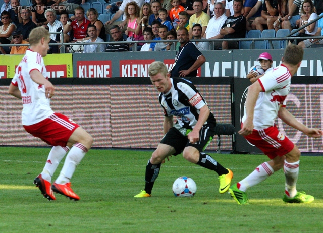 Sturm Graz - Salzburg
Oesterreichische Fussball Bundesliga, 5. Runde, SK Sturm Graz - FC RB Salzburg, Stadion Liebenau Graz, 17.08.2013. 

Foto zeigt Martin Hinteregger (Salzburg) und  Florian Kainz (Sturm)
